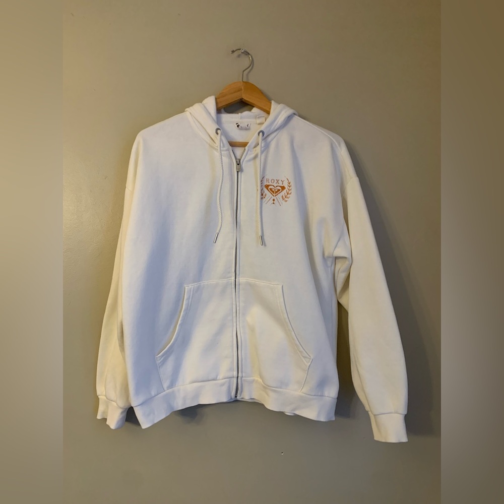 Roxy Evening Lineup Zip Hoody - Luna Egret Sweatshirt Sol Y Luna Beachy Size sm